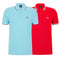 Hellblau + Rot